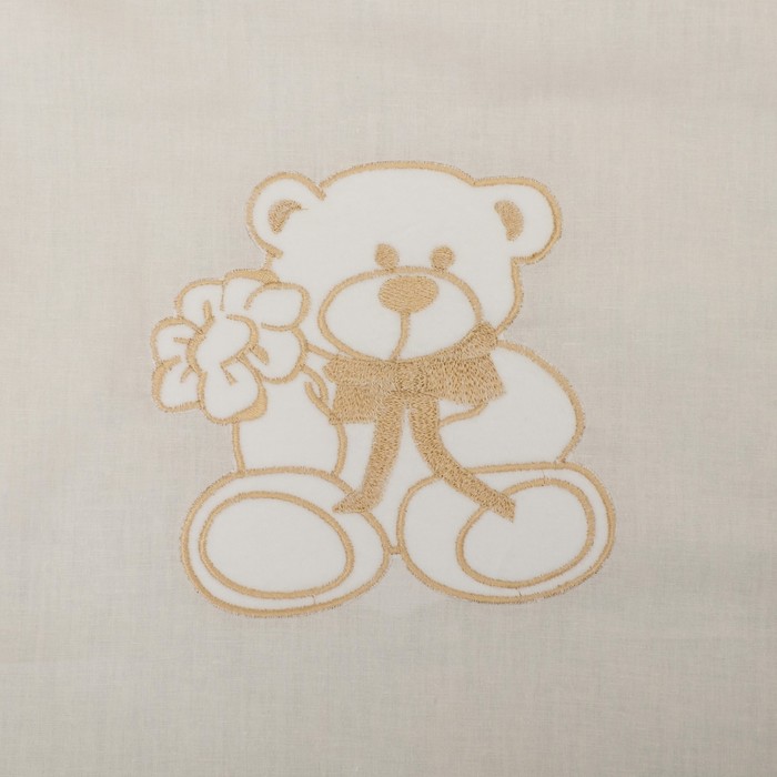 Комплект в кроватку ЭЛИТ 5 предметов, вышивка/кружево, велюр/бязь, цв беж