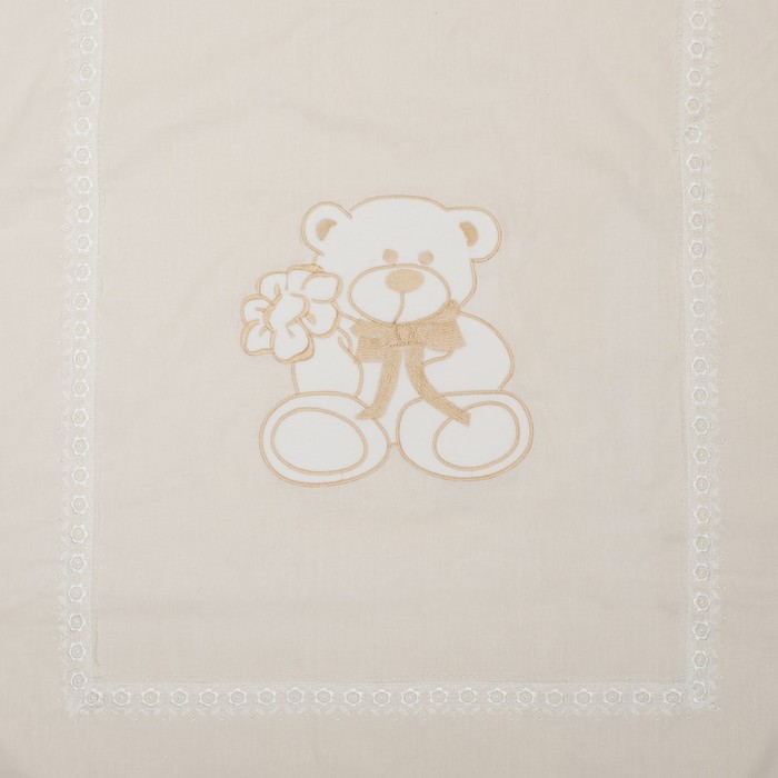 Комплект в кроватку ЭЛИТ 5 предметов, вышивка/кружево, велюр/бязь, цв беж