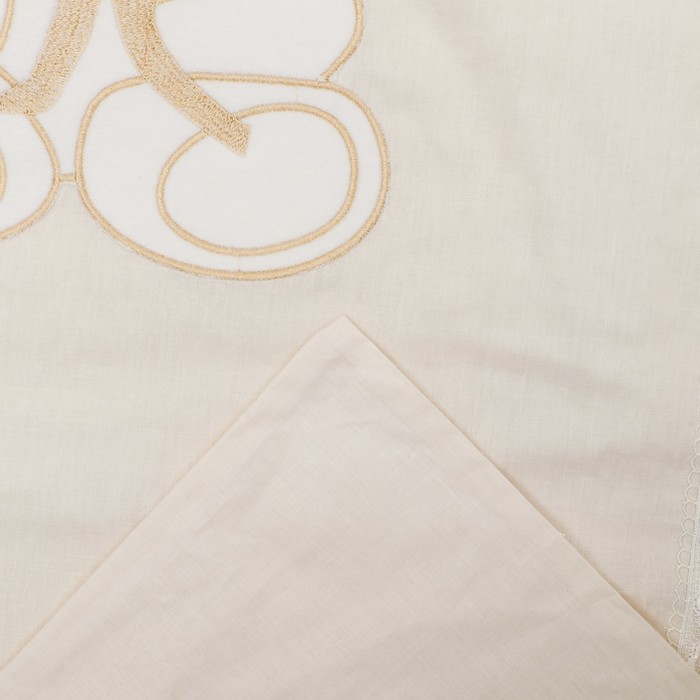 Комплект в кроватку ЭЛИТ 5 предметов, вышивка/кружево, велюр/бязь, цв беж