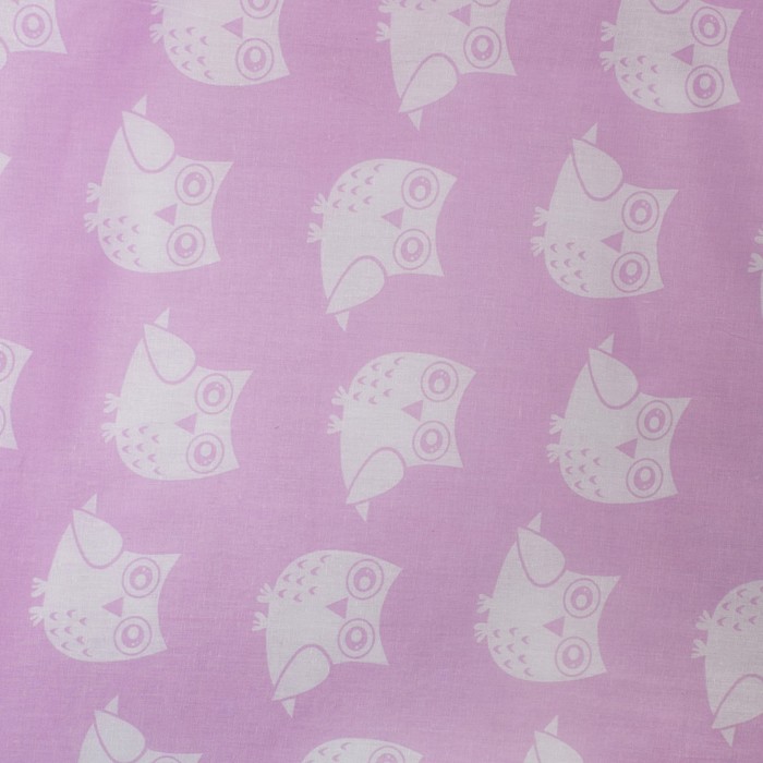 Комплект в кроватку ПРЕМИУМ Совушки, 22 предмета, цв роз/сирень, бязь