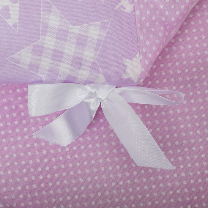 Комплект в кроватку ПРЕМИУМ Совушки, 22 предмета, цв роз/сирень, бязь