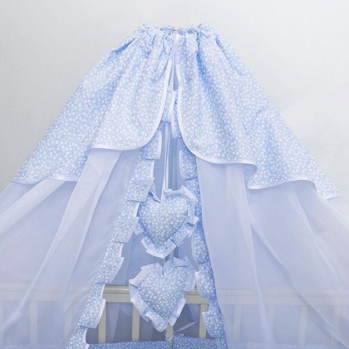 Комплект в кроватку Полянка, 11 предметов, цв голубой, поплин