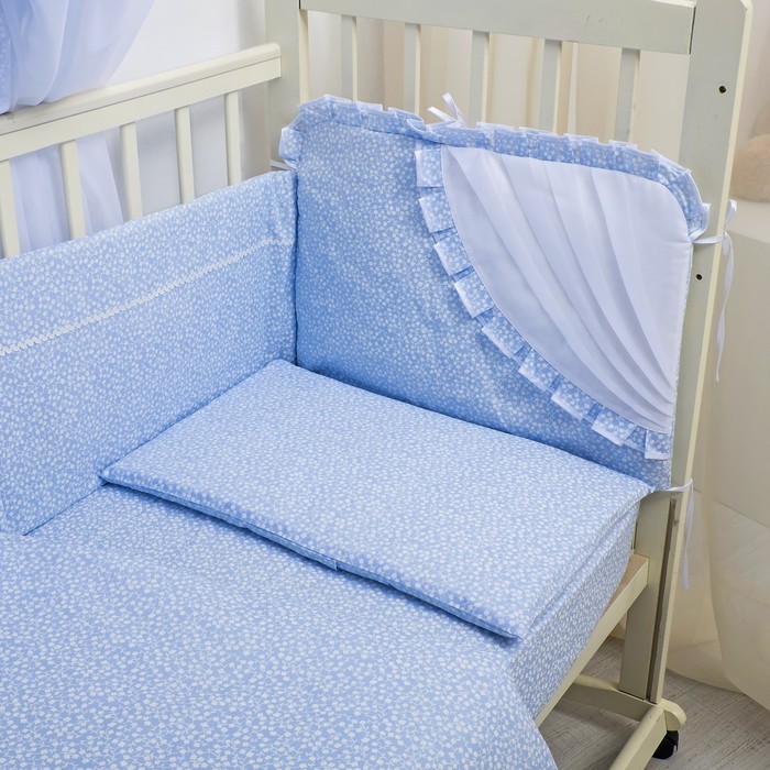 Комплект в кроватку Полянка, 11 предметов, цв голубой, поплин