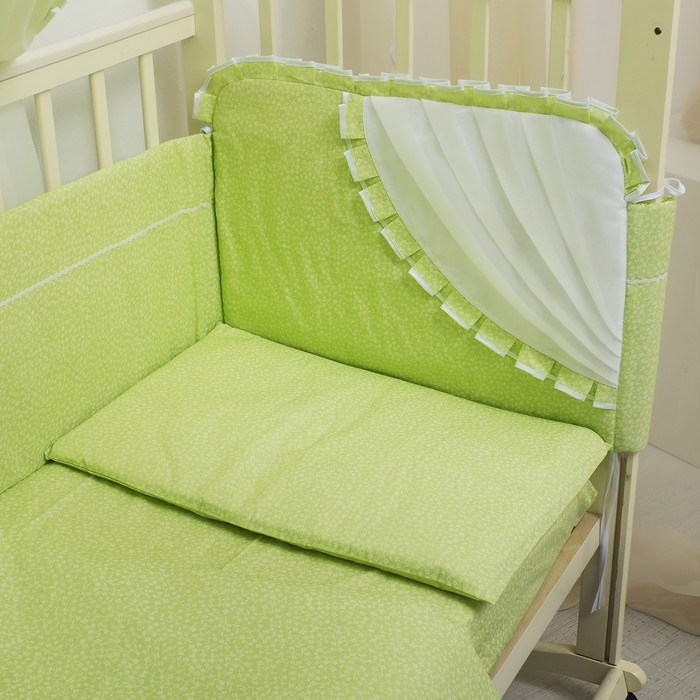 Комплект в кроватку Полянка, 11 предметов, цв салатовый, поплин