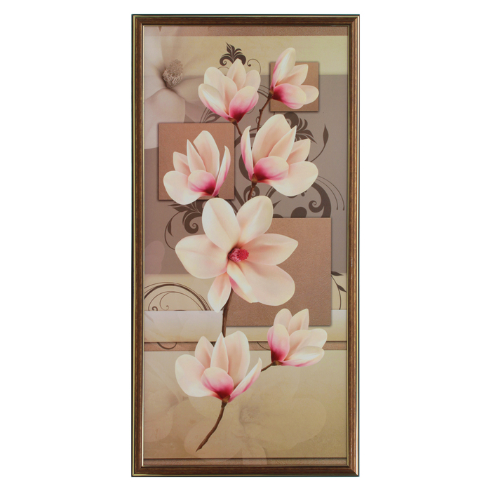 Картина "Веточка с цветами" 36*73 см