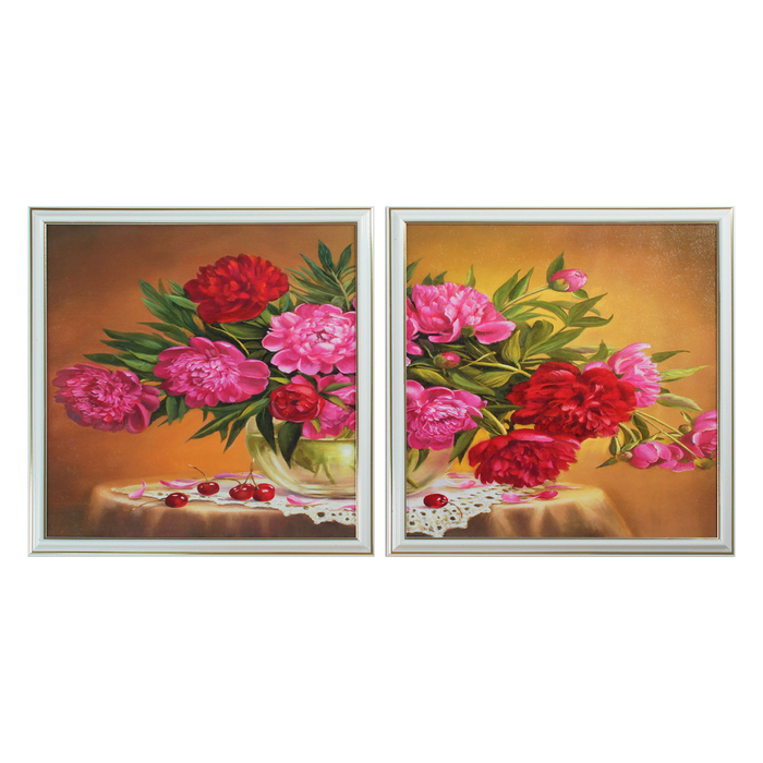 Картина модульная "Пышный букет" 2шт-36*36 см 36*72 см