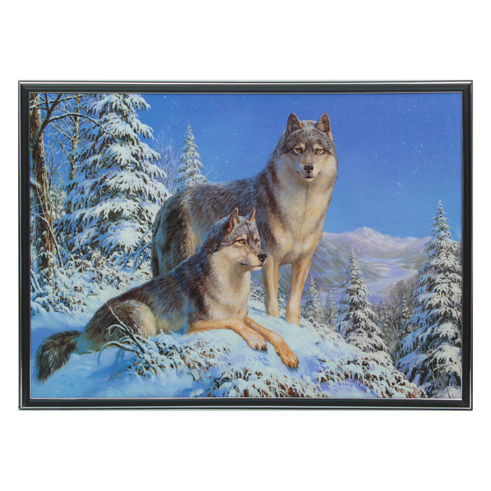 Картина "Пара волков" 53*73 см