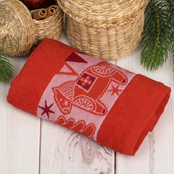 Полотенце махровое Collorista "С Новым годом" 30х70 см 100% хлопок, 370гр/м2