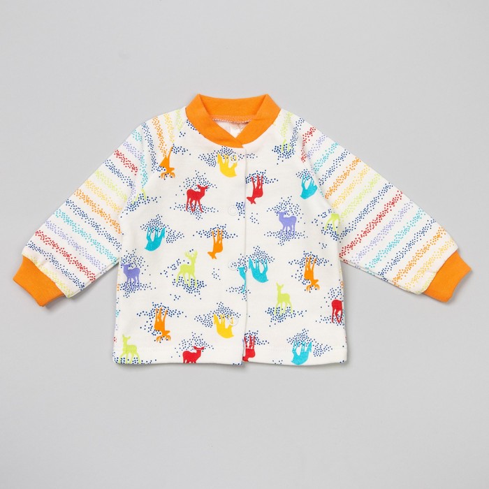 Кофта детская с длинным рукавом, рост  56 см, цвет белый, принт звери к033б1_М