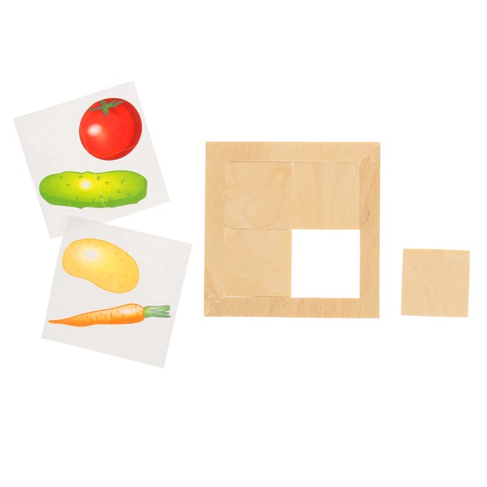 Пазл деревянный "Овощи" 2 картинки