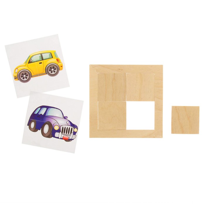 Пазл деревянный "Машины легковые" 2 картинки