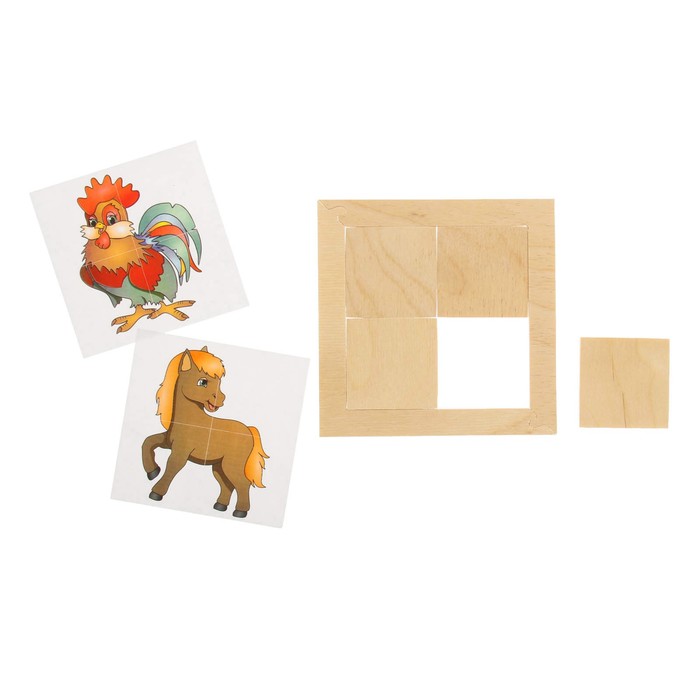 Пазл деревянный "Животные"  2 картинки