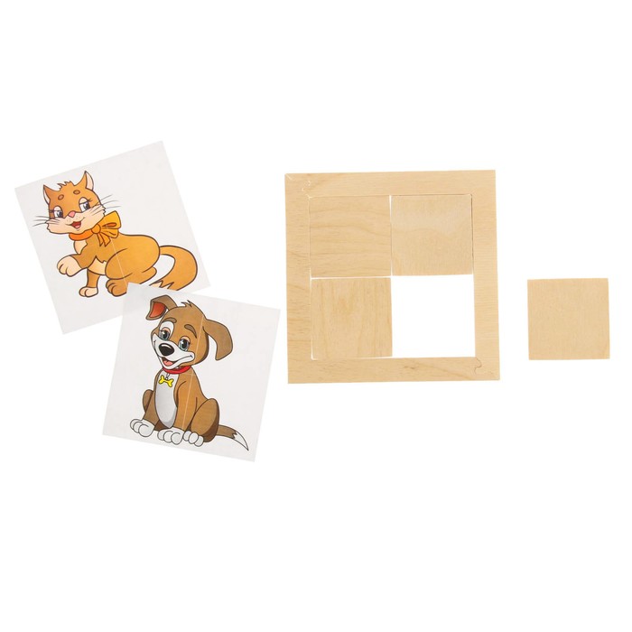 Пазл деревянный "Животные"  2 картинки