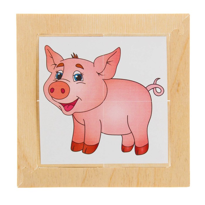 Пазл деревянный "Животные" 2 картинки