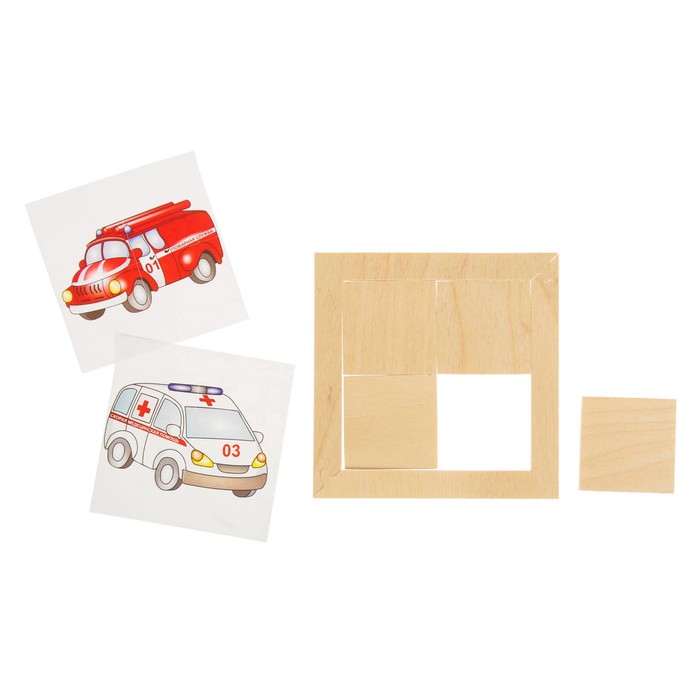 Пазл деревянный "Пожарная и скорая" 2 картинки