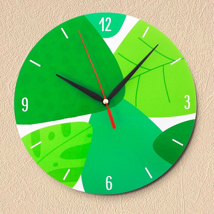 Часы деревянные "Листва", d=25 см