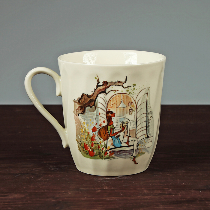 Кружка "Волна", модница, деколь, 0,35 л, микс