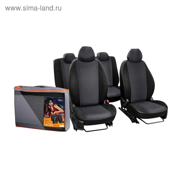 Авточехлы Airline ACCS-L-03 Лима, Chevrolet Lanos 2004-, 9 предметов, жаккард-кожзам, черный авточехлы airline accs l 33 лима niva chevrolet 2014 12 предметов жаккард кожзам черный