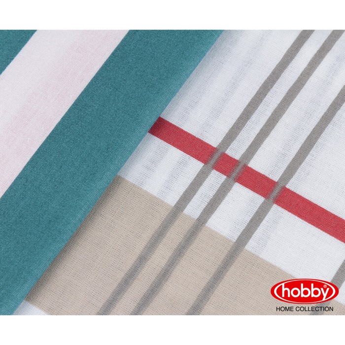 КПБ 1,5 сп Stripe, 160х240 см, 160х220 см, 50х70 см-1 шт., 70х70 см-1 шт., бирюза, поплин