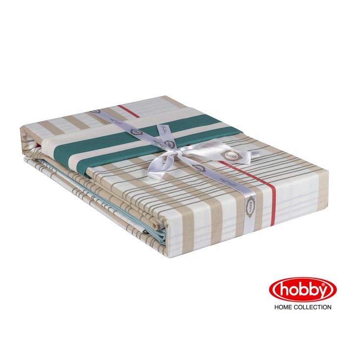 КПБ 1,5 сп Stripe, 160х240 см, 160х220 см, 50х70 см-1 шт., 70х70 см-1 шт., бирюза, поплин