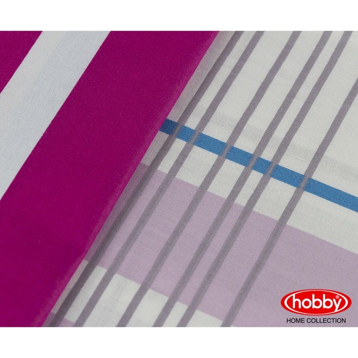 КПБ 1,5 сп Stripe, 160х240 см, 160х220 см, 50х70 см-1 шт., 70х70 см-1 шт., фуксия, поплин
