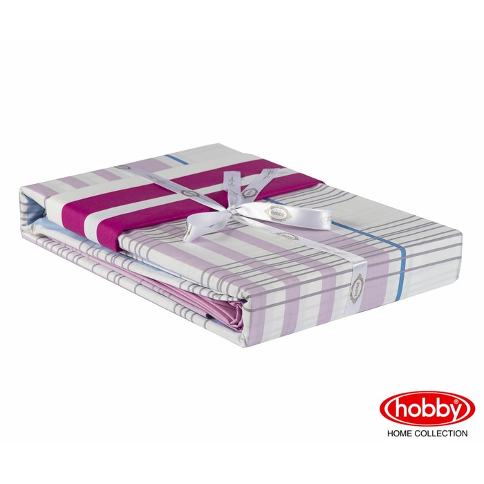 КПБ 1,5 сп Stripe, 160х240 см, 160х220 см, 50х70 см-1 шт., 70х70 см-1 шт., фуксия, поплин