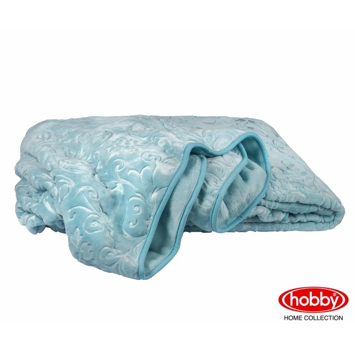 Покрывало Yelizaveta, размер 220х240 см, цвет бирюзовый, велсофт