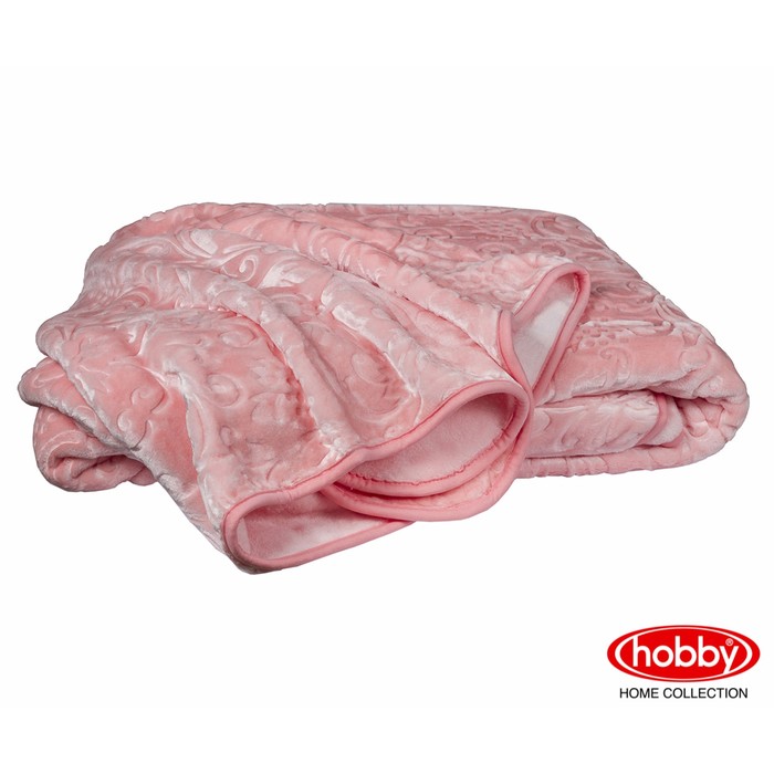 Покрывало Yelizaveta, размер 220х240 см, цвет нежно-розовый, велсофт