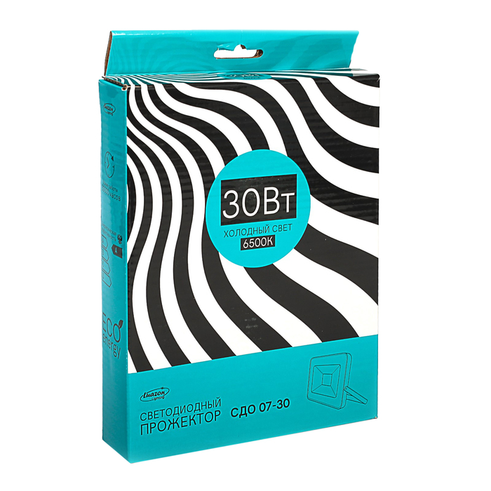 Прожектор светодиодный Luazon СДО07-30, 30 Вт, IP65, 2900 Лм, 6500К, 180-240 В, БЕЛЫЙ