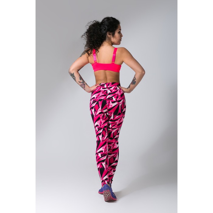 Спортивные легинсы с прозрачными вставками ONLITOP Pink Diamonds, размер 42 - 44, цвет розовый