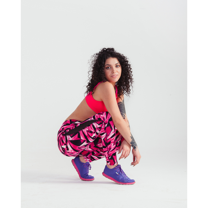 Спортивные легинсы с прозрачными вставками ONLITOP Pink Diamonds, размер 44 - 46, цвет розовый