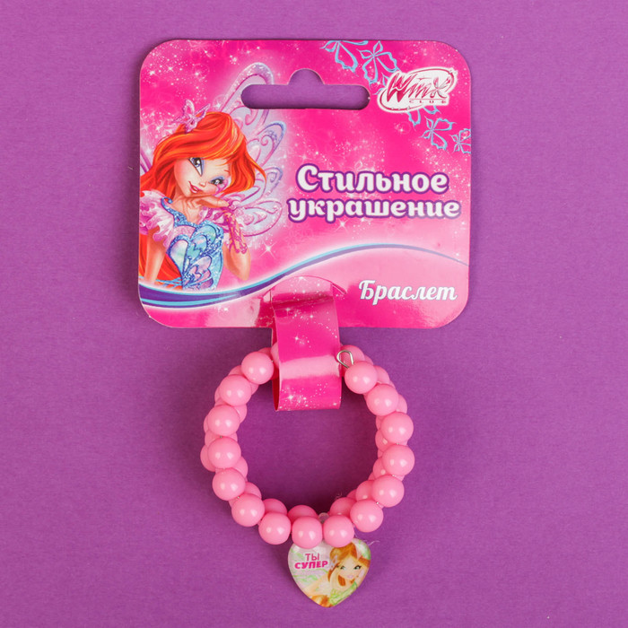 Браслет "Ты супер", Феи Винкс: Флора, 5 см