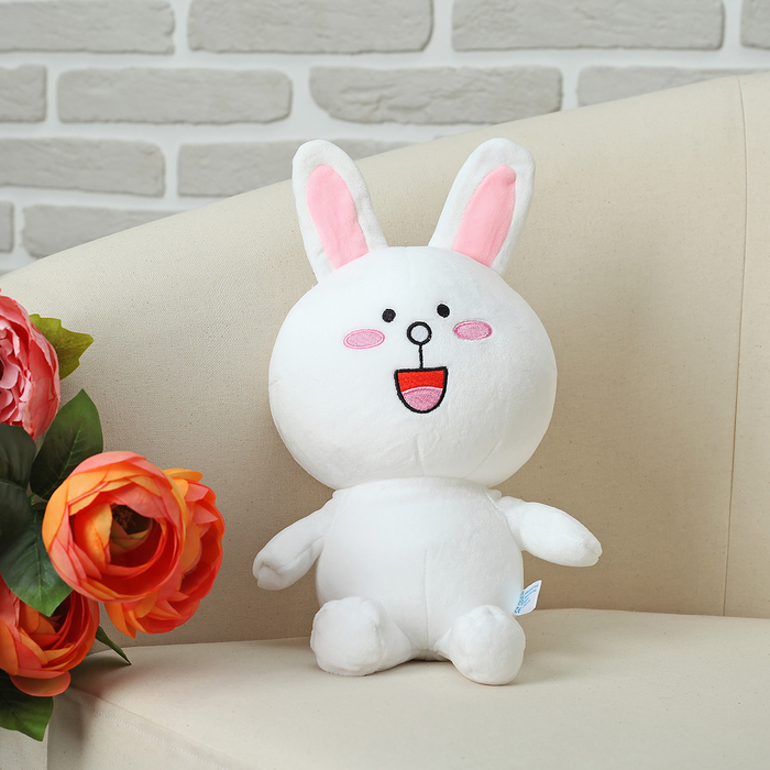 Мягкая игрушка-антистресс "Зайка щечки с румянцем", цвет белый