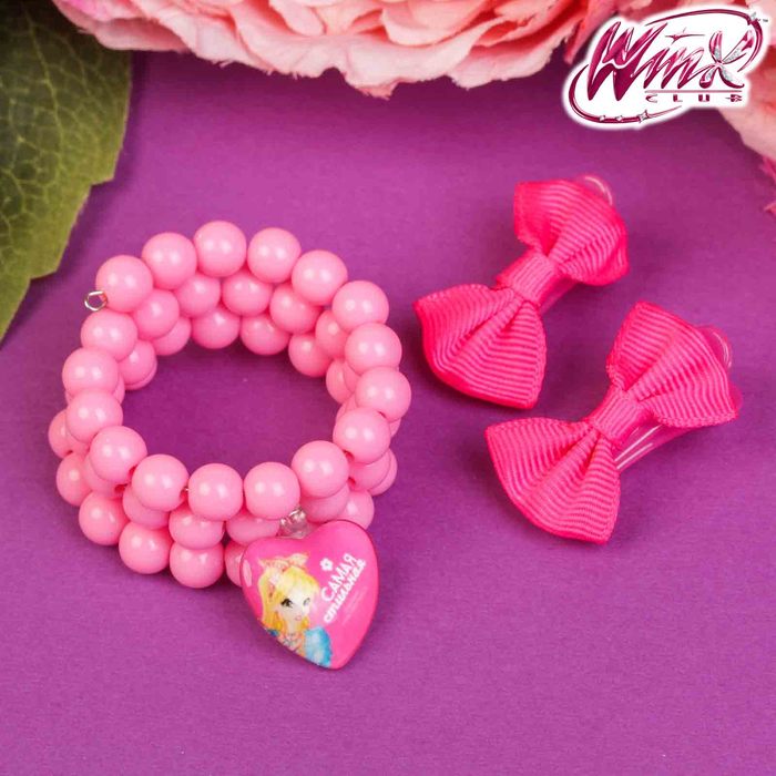 Набор браслет, заколка 2 шт "Самая стильная", Феи Винкс: Стелла
