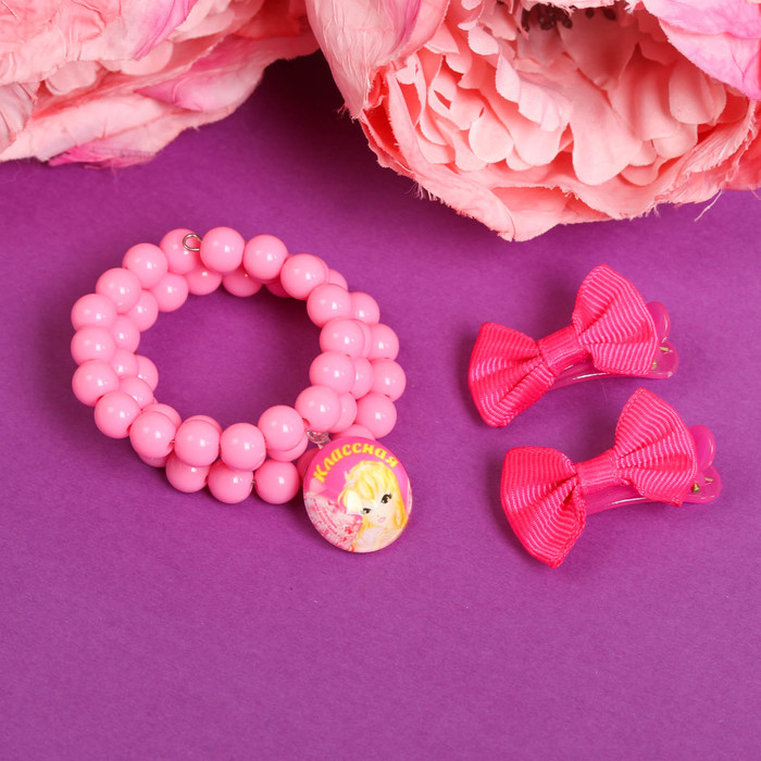 Набор браслет, заколка 2 шт "Классная", Феи Винкс: Стелла