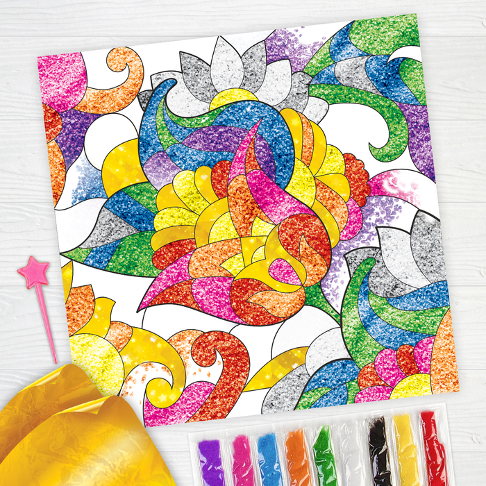 Фреска-антистресс "Цветочный узор", 19 х 19 см