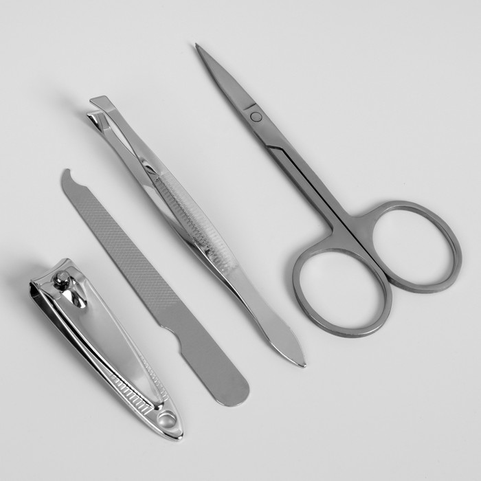 Набор маникюрный, 4 предмета, цвет чёрный