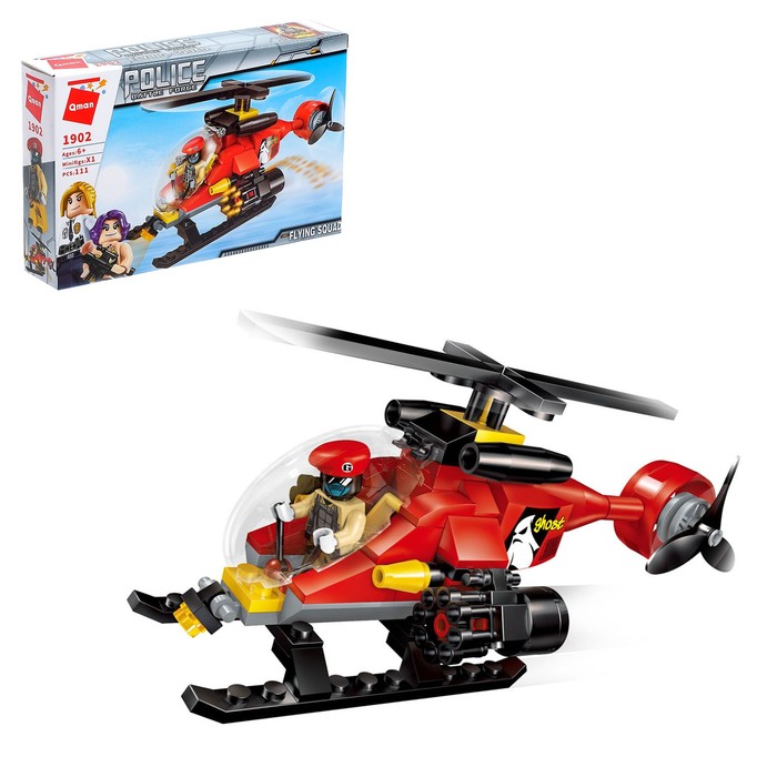 Конструктор «Полицейский вертолёт», 111 деталей