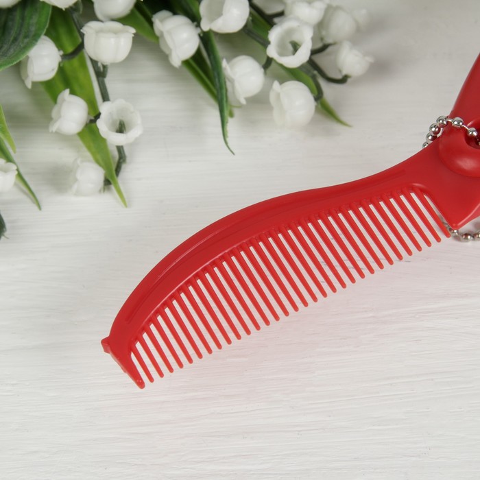 Расчёска складная с зеркалом, цвет МИКС