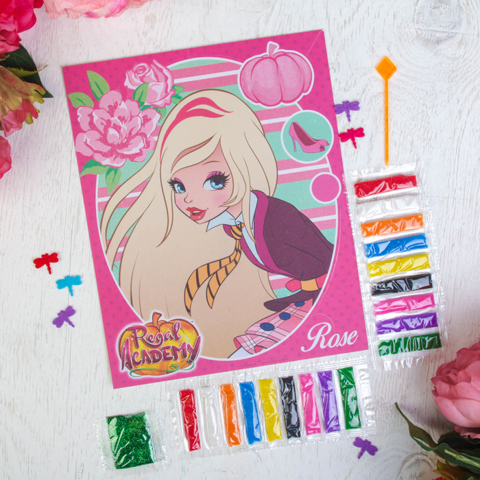 Фреска "Роуз" Королевская Академия блестками 1 цв. 2 гр,стека, песок 9 цв по 4 гр
