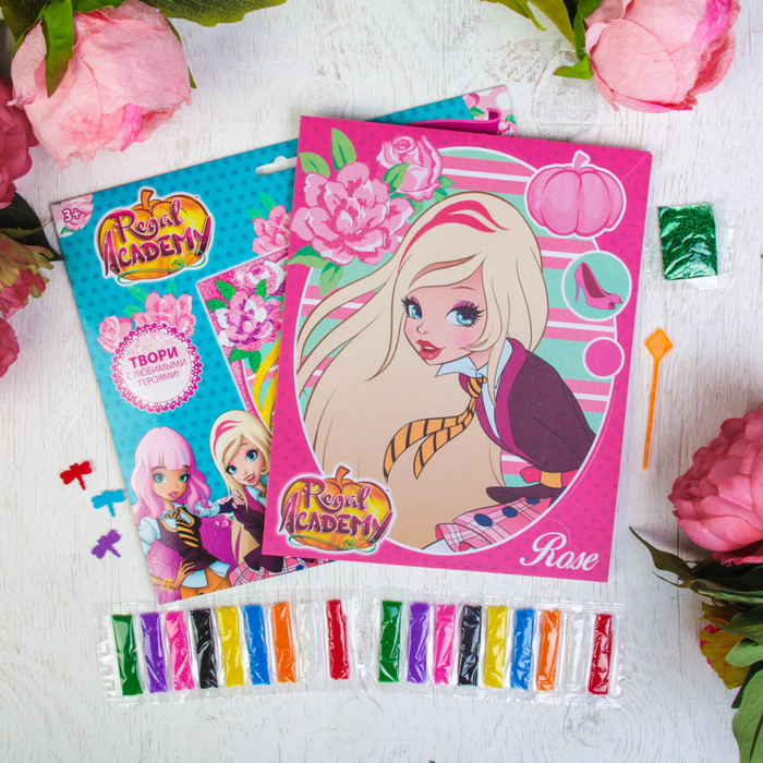 Фреска "Роуз" Королевская Академия блестками 1 цв. 2 гр,стека, песок 9 цв по 4 гр