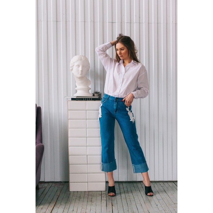 Аппликации пришивные, лейсы, 19,2*8см, пара, цвет белый