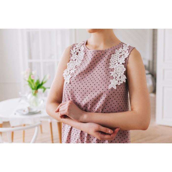 Аппликации пришивные, лейсы, 25*7см, пара, цвет белый