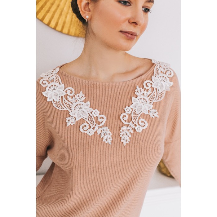 Аппликации пришивные, лейсы, 26*9,5см, пара, цвет белый