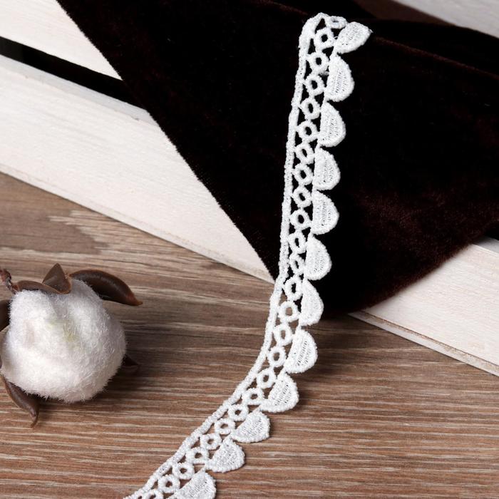 Кружево "Лейс", ширина 14мм, 14±1 м, цвет белый