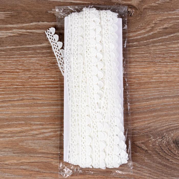 Кружево "Лейс", ширина 14мм, 14±1 м, цвет белый