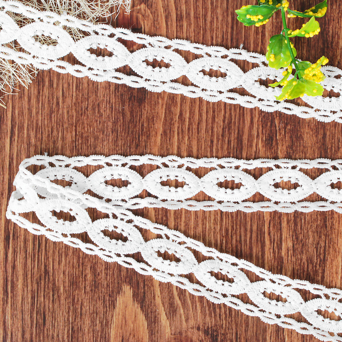 Кружево "Лейс", ширина 30мм, 9±1 м, цвет белый