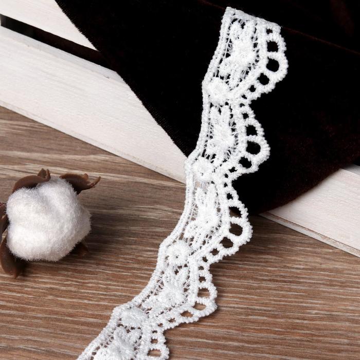 Кружево "Лейс", ширина 30мм, 9±1 м, цвет белый