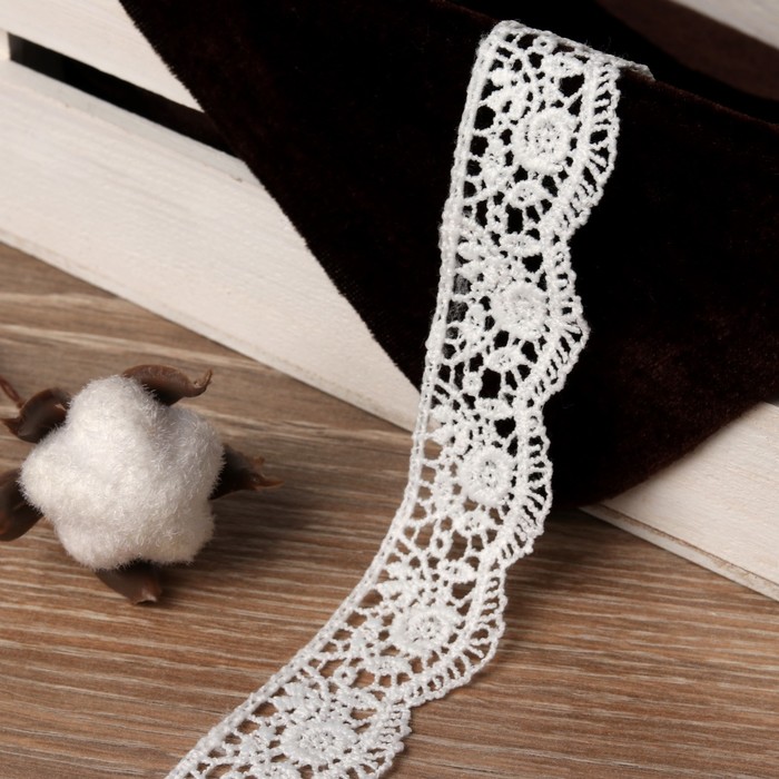 Кружево "Лейс", ширина 30мм, 9±1 м, цвет белый