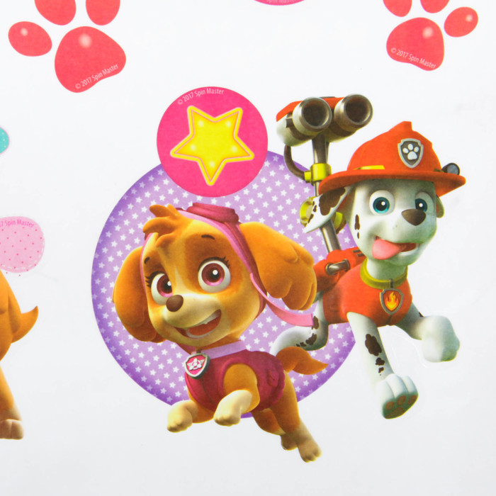 Щенячий патруль. Наклейки детские в ванну в наборе "Кр-р-руто". девочки. 50х70